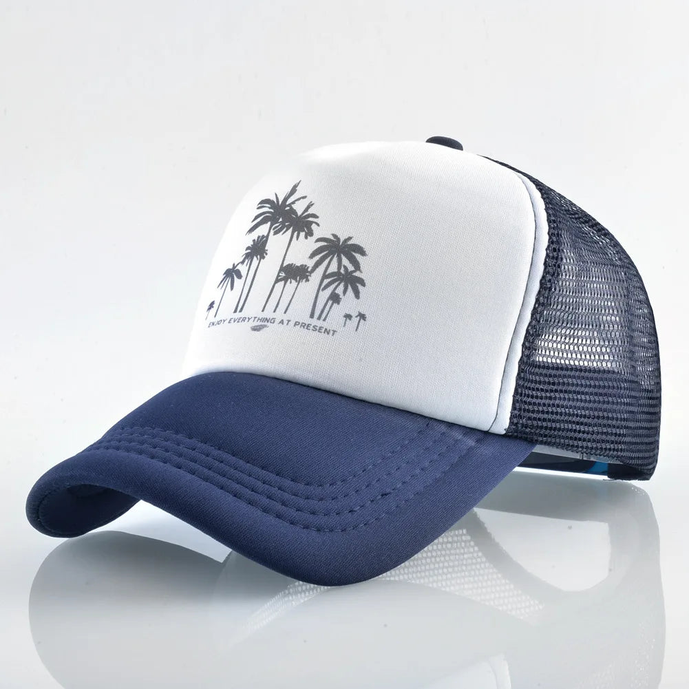 Trees Mesh Baseball Cap Summer Outdoor Snapback Sport Hats for Men