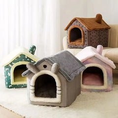 Cat /Dog Bed Foldable Pet Sleeping Removable Washable Kennel House Indoor Nest