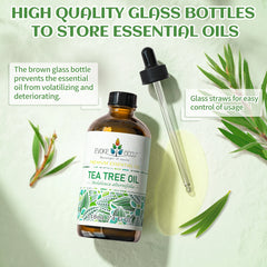 Tea tree Essential Oils, 118ML/4 Fl.Oz. Premium Plant Oil for Diffuser, Candle Soap Making, Add to Shampoo, Body,