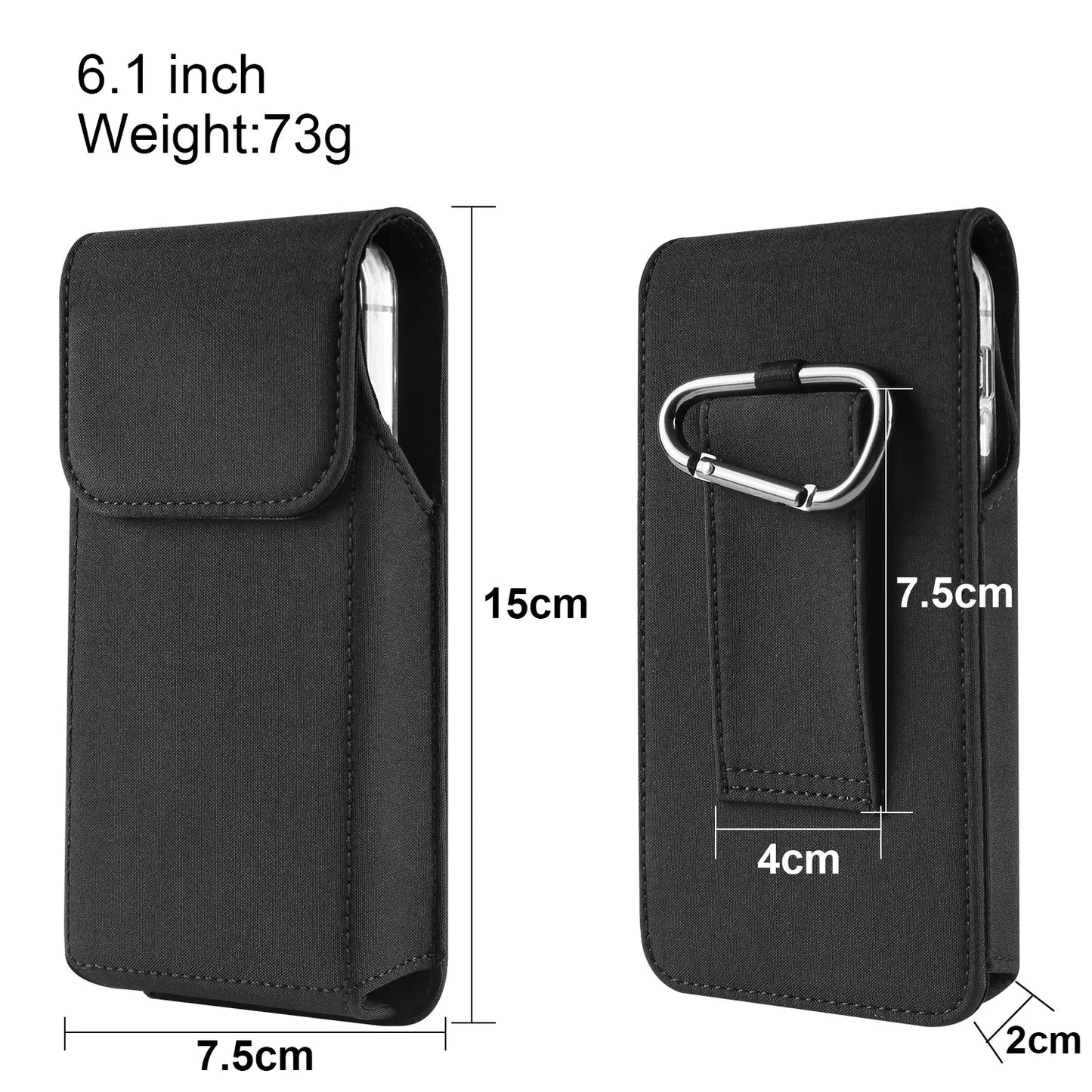 Nylon Belt Clip Phone Case Man Waist Bag For iPhone 17 16 15 14 13 Pro Max Samsung S25 S24 S23 S22 S21 Plus Redmi Holster Cover