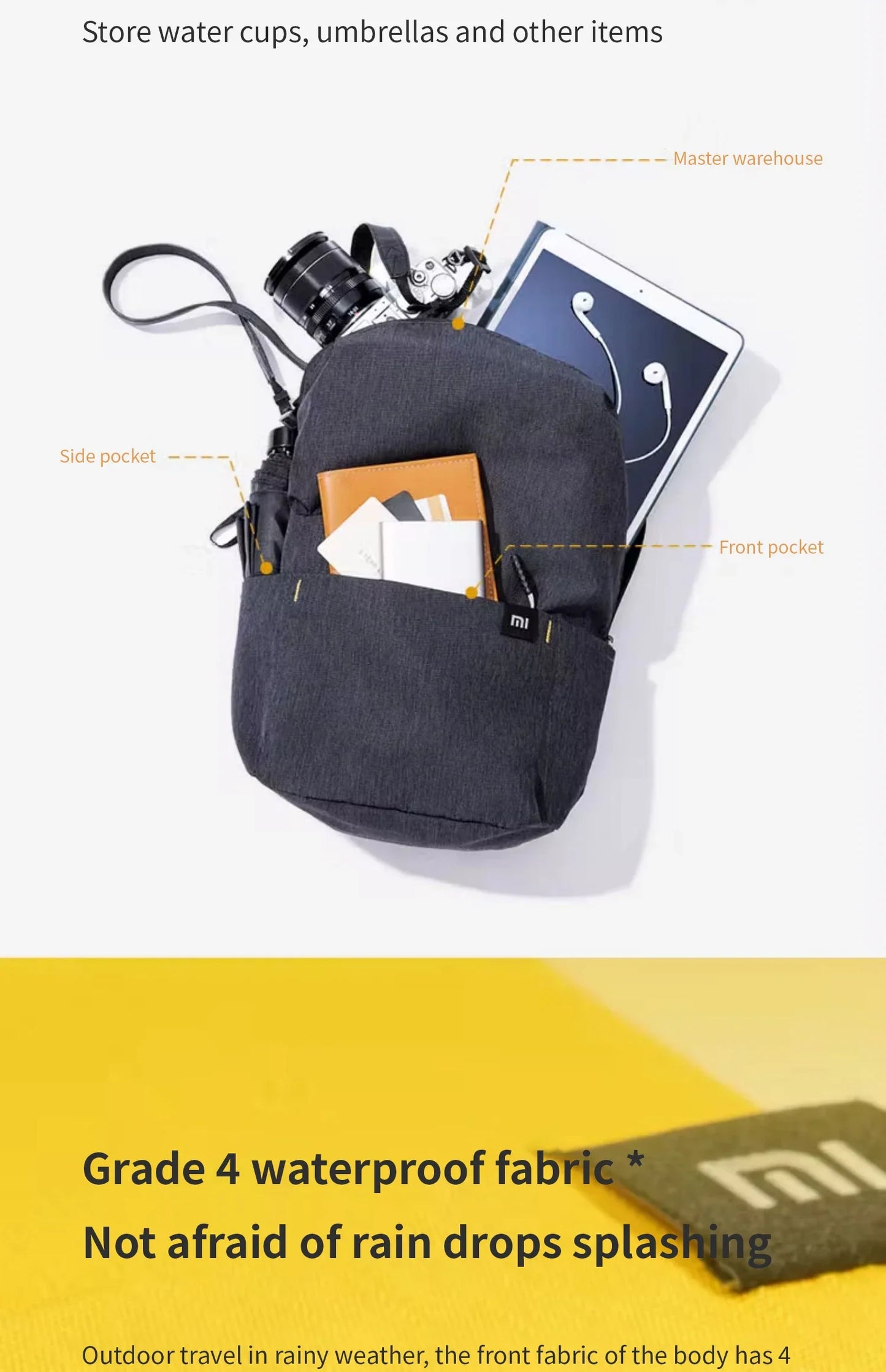 Xiaomi colorful small backpack men's and women's shoulder bag outdoor waterproof ultra-lightweight student portable sports bag