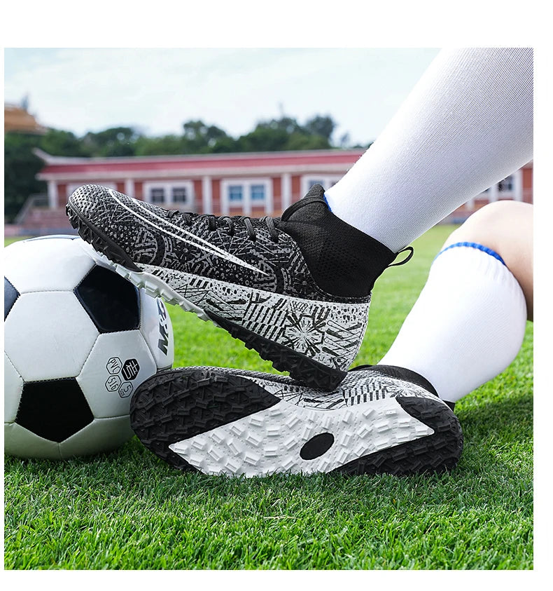 Soccer Shoes Men High/Low Ankle Light Outdoor Training Football Boots