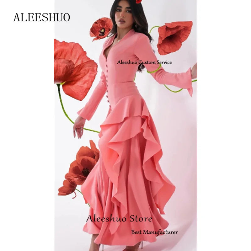 Homecoming Dresses: Evening Dresses Long Sleeves Satin Prom Dress
