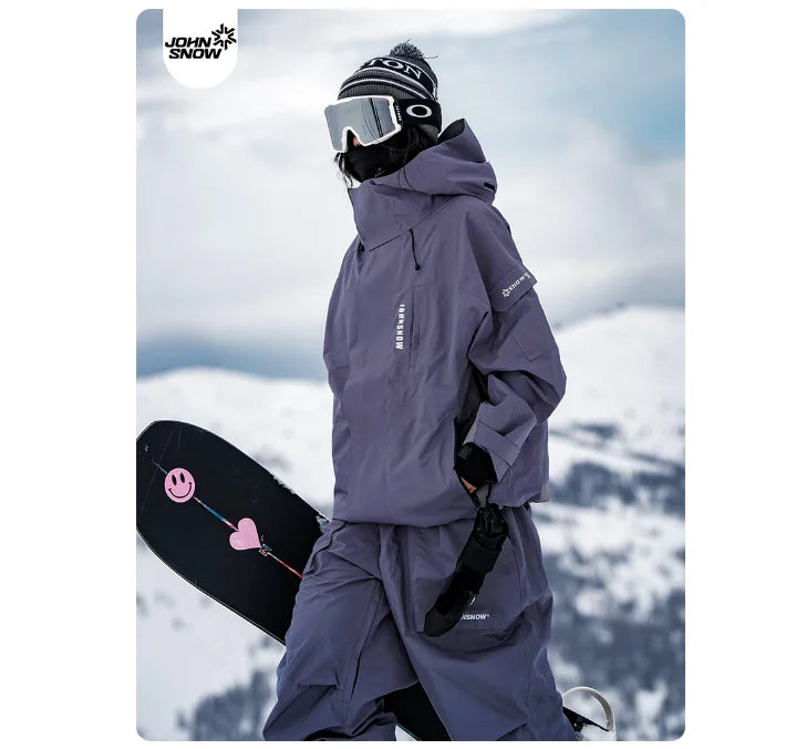 John Snow Winter Ski Suits Men And Women Outdoor Waterproof Breathable Warm Snowboarding Suit Sets Skiing Jacket And Pant