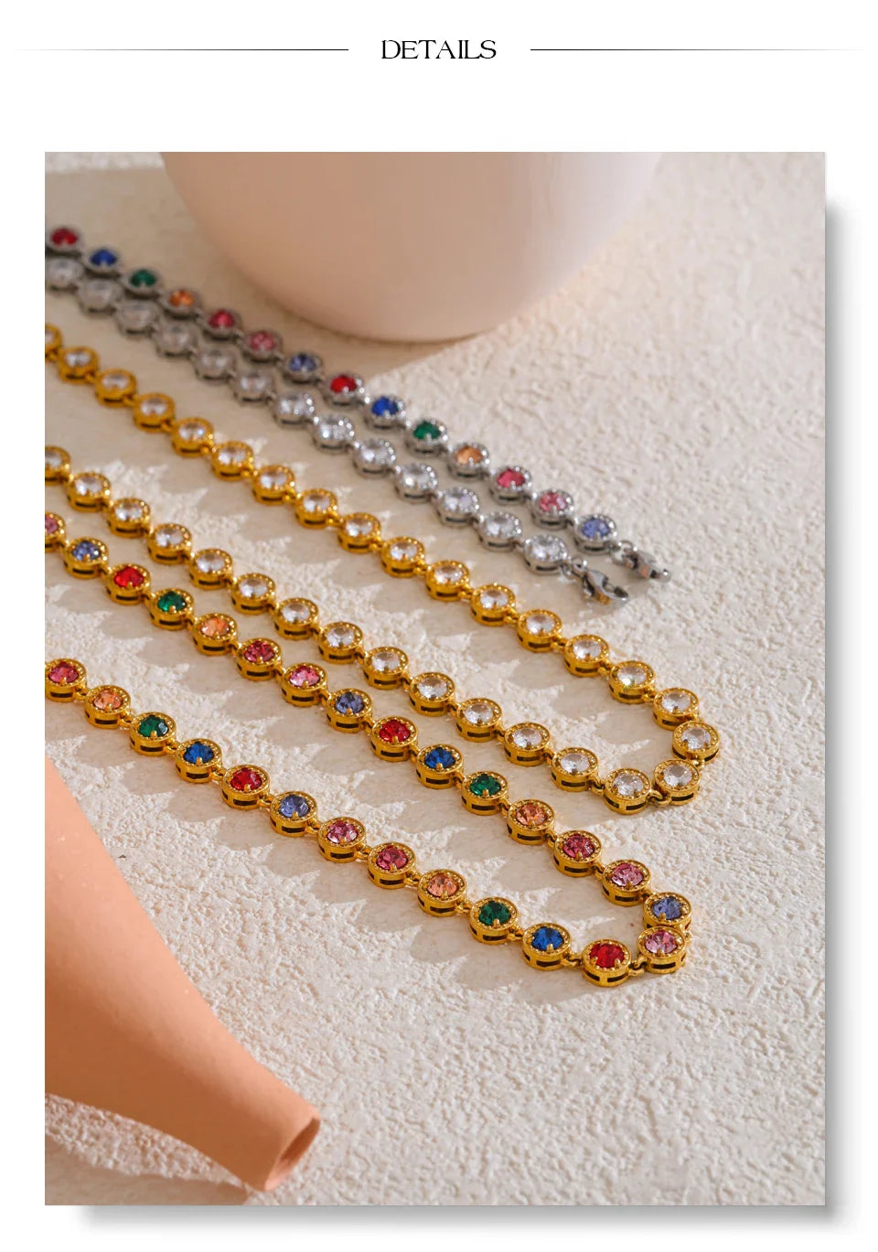 Yhpup Popular Shiny Cubic Zirconia Chain Luxury Necklace Bracelet Bangle Gold Color Platinum Plated Temperament Jewelry New