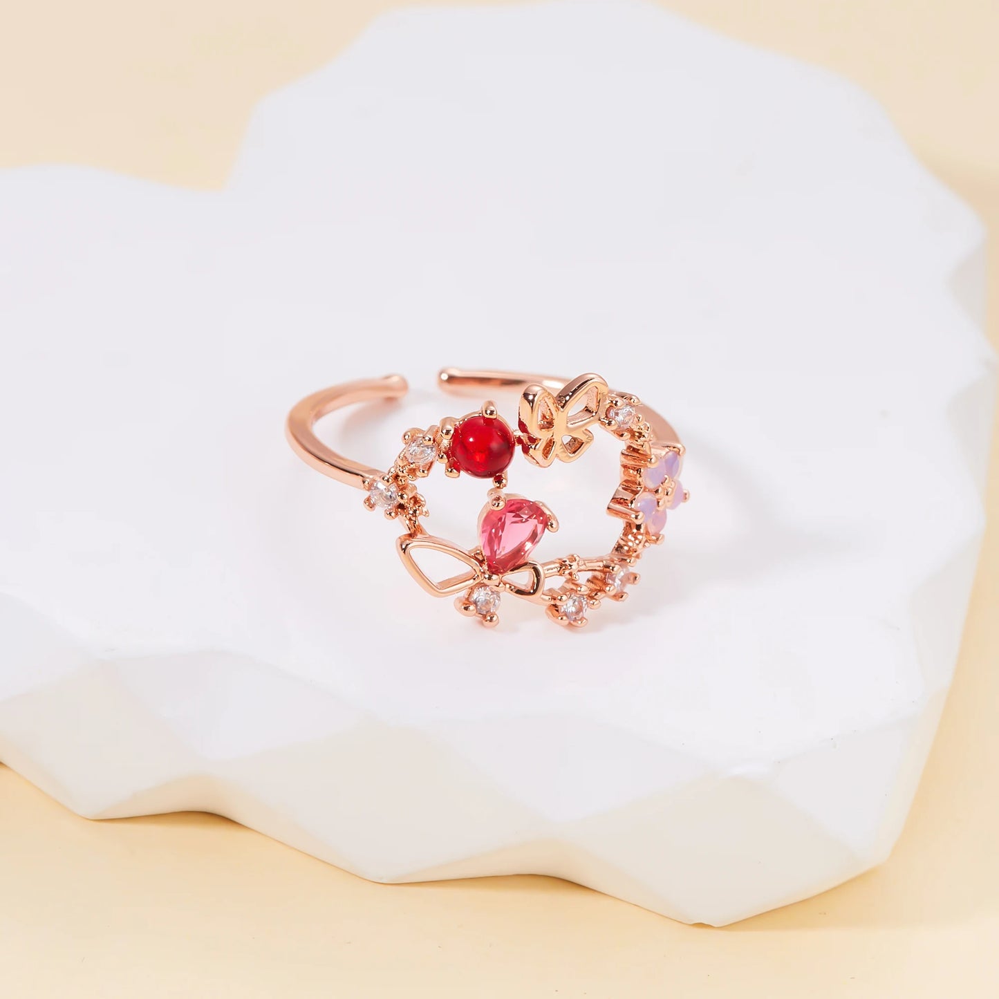Rings for Women Girls Temperament Micro-inlaid Crystal Zircon Finger Rings Party