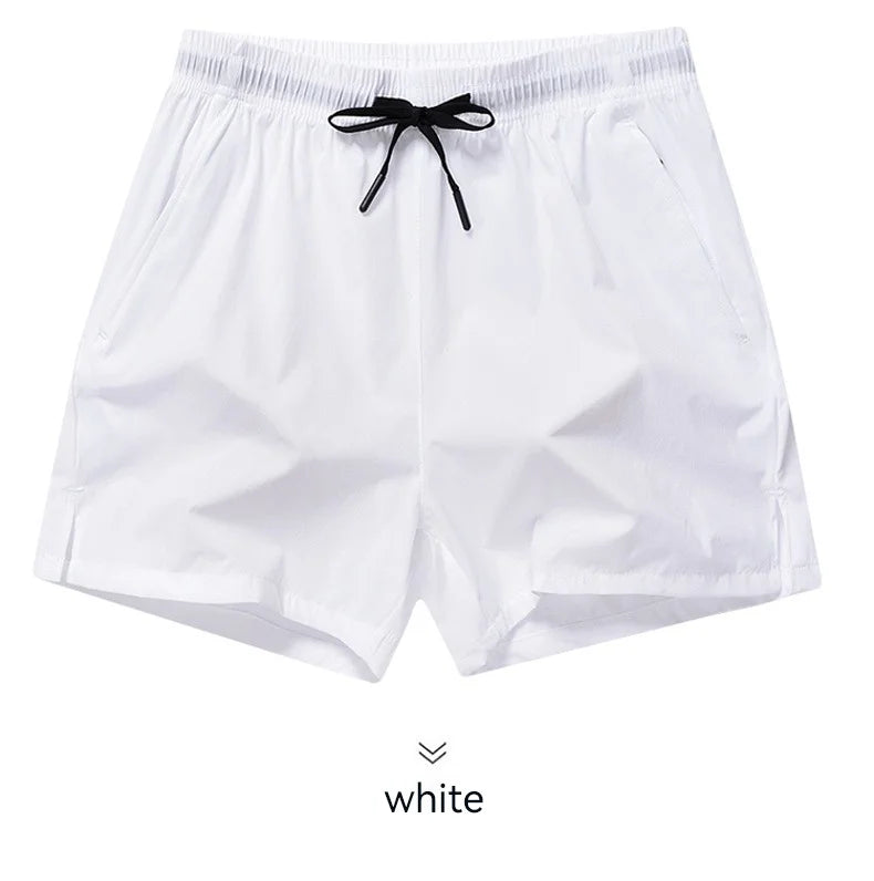 1pcs Summer Men Ice Silk Shorts Quick Drying Running Gym Pants Homme Surf Ventilate Drawstring Casual Outdoor Sport Couple Short