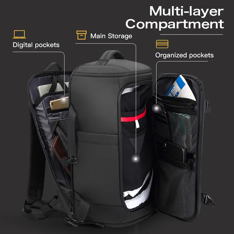 BANGE Carry On Backpack Cabin Bag Travel Backpack for Men Shoes Handle Luggage Leisure Laptop Backpack mochila para viaje cabina