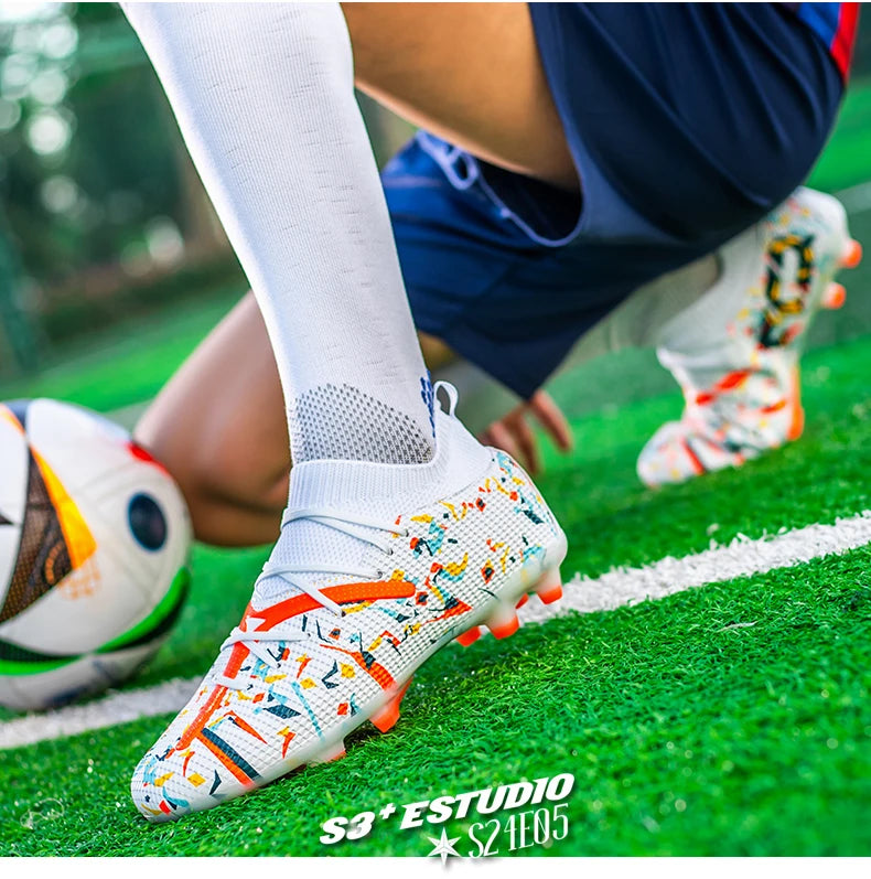 Mens Football Field Boots Ultralight Turf Indoor Society Training Soccer Shoes Cleats