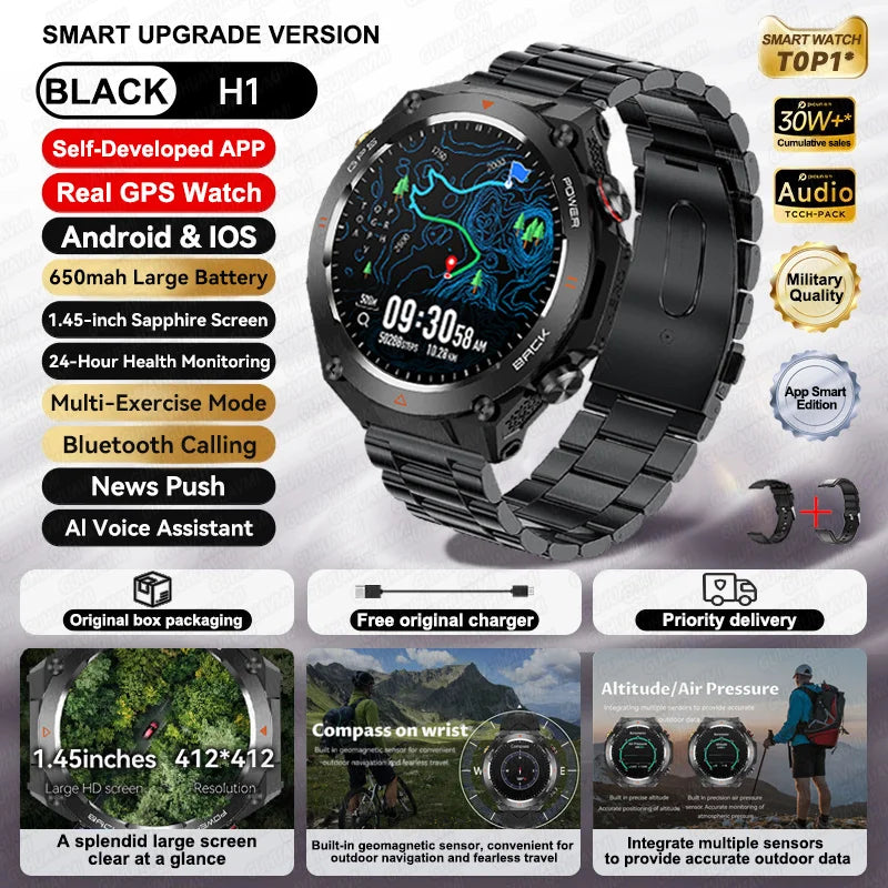 Xiaomi GPS Sports Smart Watch Men Waterproof Fitness Tracker Bluetooth call