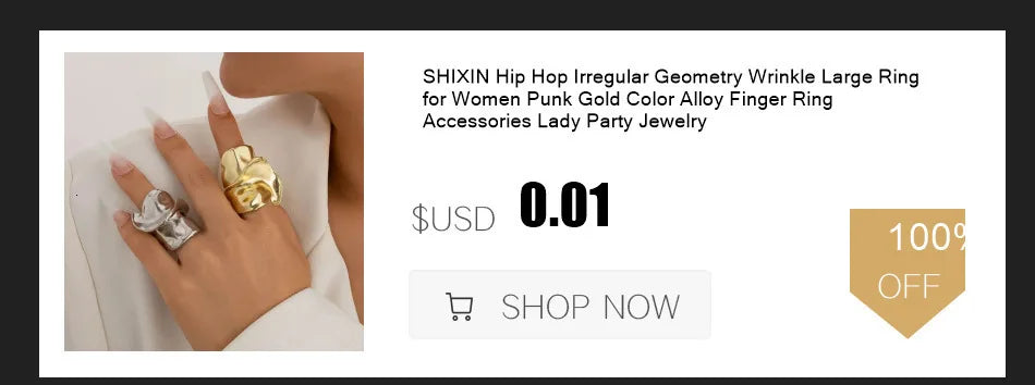 8 Pcs Chunky Open Smooth Surface Rings Set for Women Trendy Gold Color and Silver