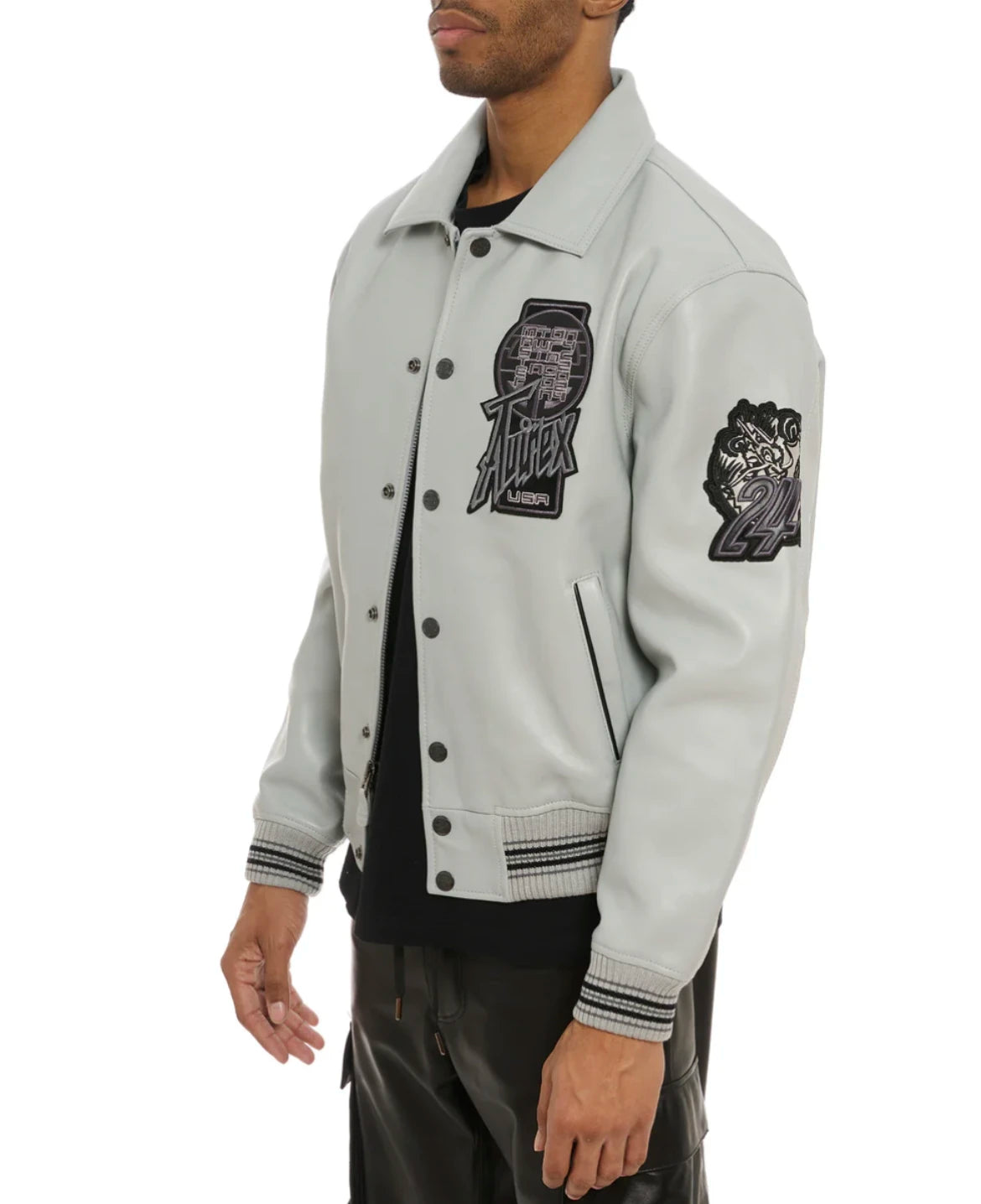 collaborative French lamb leather genuine leather jacket men's