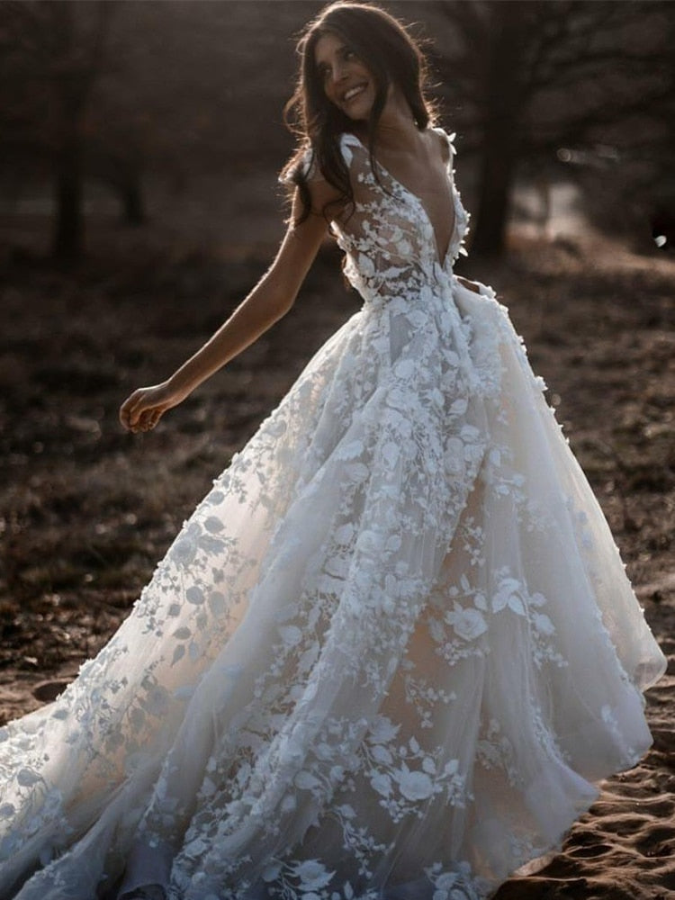 White Bridesmaid Dresses: Bohemian Wedding Dress Short Sleeve