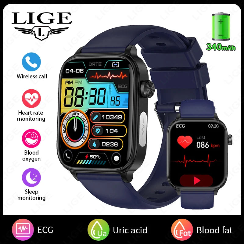 2026 New ECG+PPG Smart Watch Women Heart Rate Blood Lipid Uric Acid Women Menstrual Health Tracker Smartwatches For Android iOS