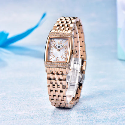 Pagani Design New 22mm Square Women's Quartz Watch Stainless Steel Sapphire Glass 50m Waterproof Women's Quartz Watch