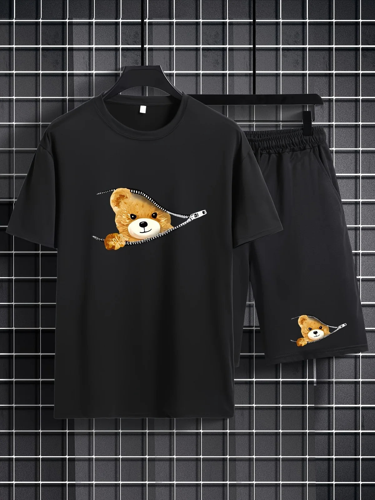 Summer Baby Girl Clothes Set Children Boy Zipper Bear Short Sleeve Tshirts and Shorts 2pc Suit Kid Top Buttom Outfits Tracksuits