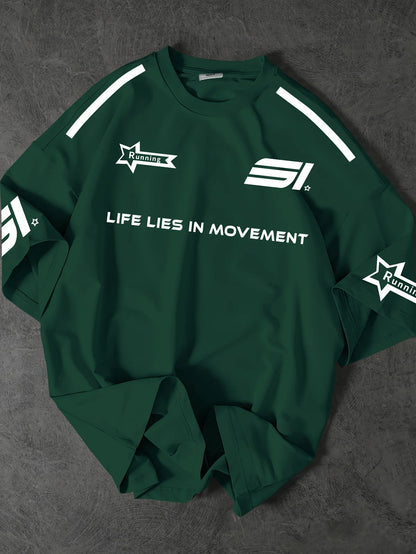 The new men's T-shirt for summer 2025 is a casual sporty breathable mesh letter printed streetwear collection