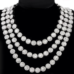 Women Luxury Prong Cuban Link Chain Necklace Bling Iced Out Crystal Zircon