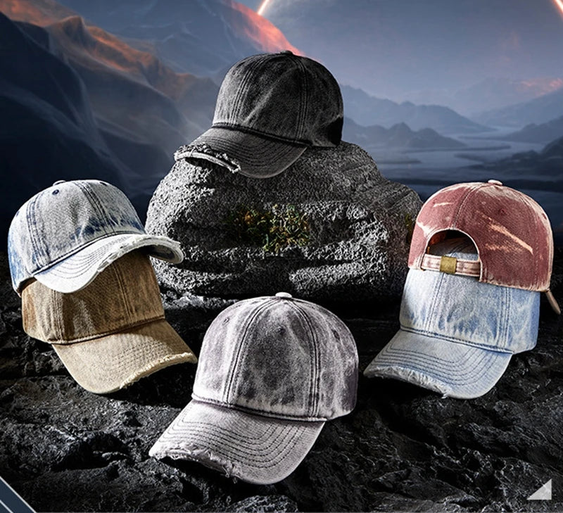 2024 Fashion New Denim Wash Do Old Vintage Baseball Cap Lady Fashion Hiphop Snapback Hat Men Big Size Sun Caps 55-62cm