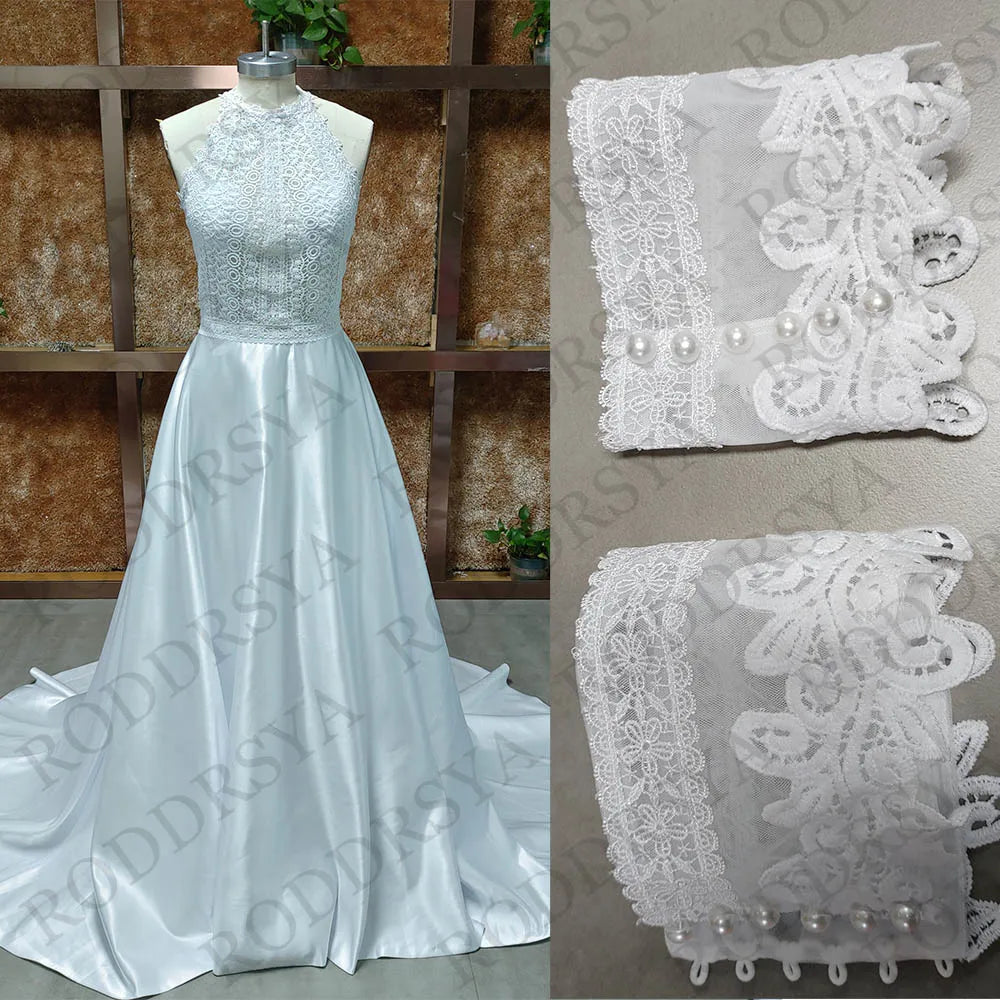 White Bridesmaid Dresses: Wedding Dress For Women A-line Boho Lace Detachable