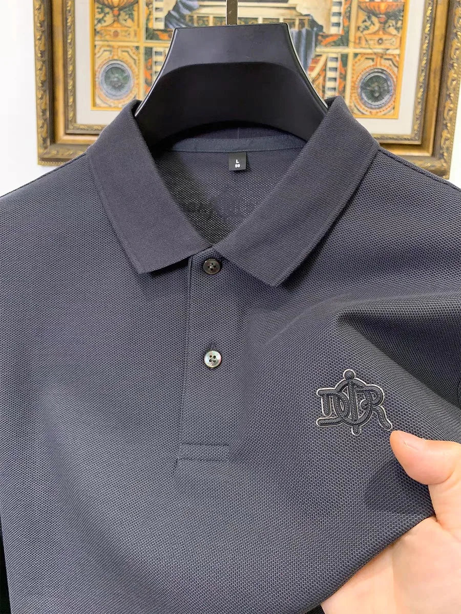 100% pure cotton high-end fashionable short sleeve summer new high-quality men's business casual polo shirt luxury brand T-shirt