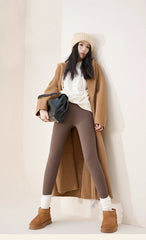 Autumn Winter High Waist Fleece Sharkskin Leggings Women Seamless