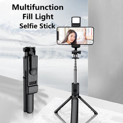 Bluetooth Wireless Selfie Tripod with Fill Light 360 Degree Rotation Remote