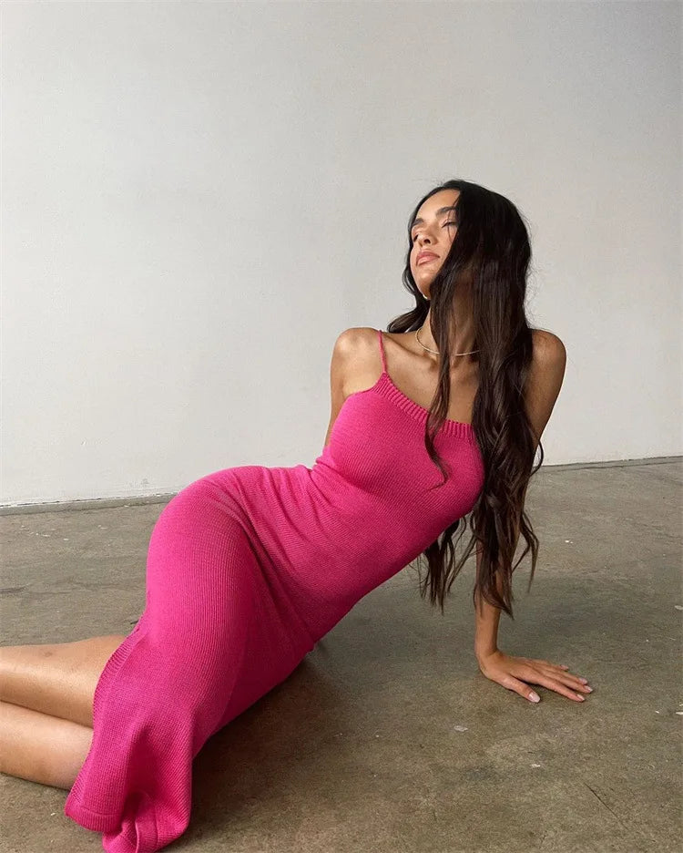 Backless Bandage Knitted Dress Elegant Outfits for Women