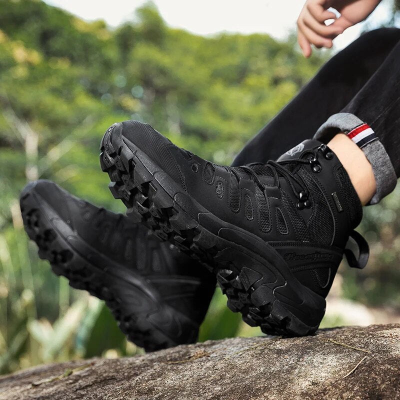 Mens Military Boots Outdoor Leather Hiking Boots Army Special Force Desert Combat Boots