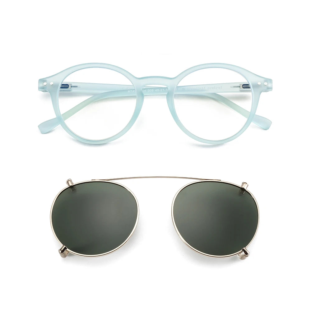 Steampunk Style Glasses (Anti Blue Light Blocking Eyewear) + Clip Lenses