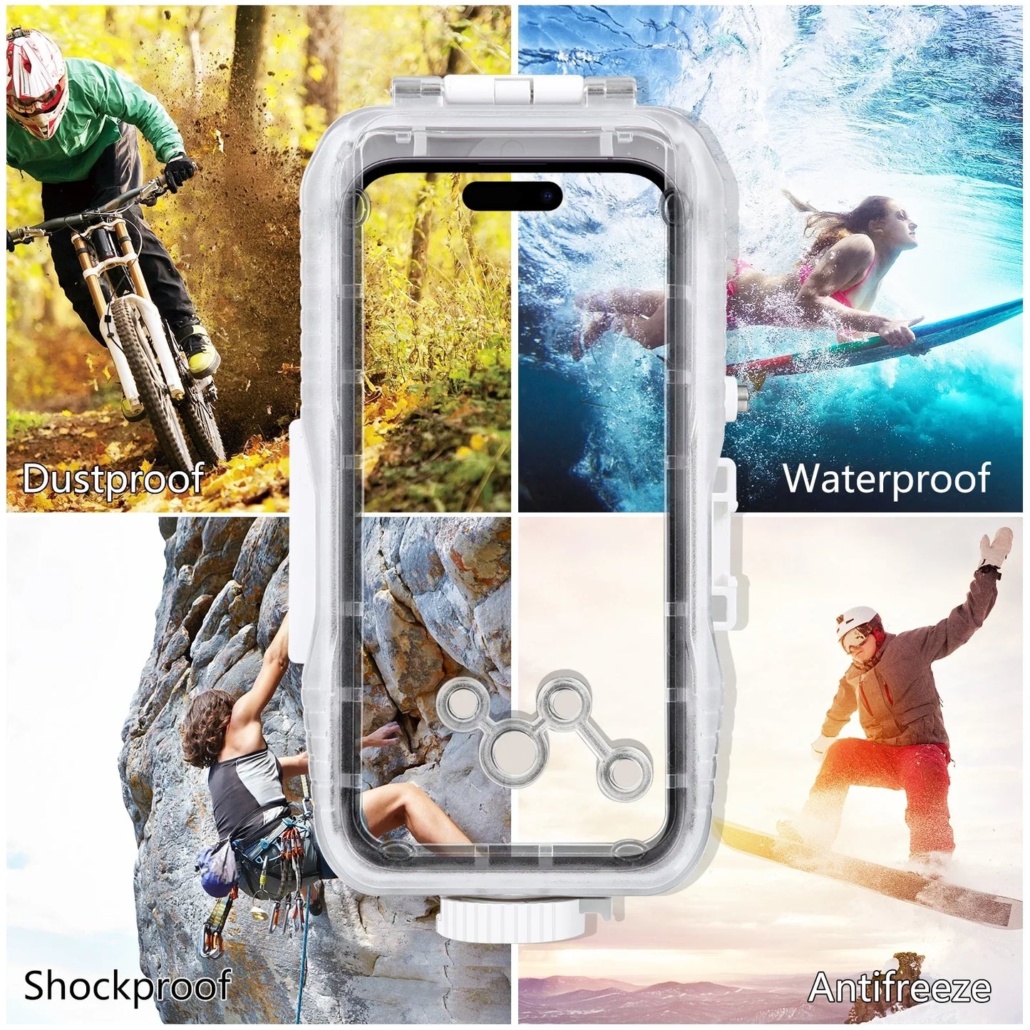 PULUZ 40m/130ft Waterproof Diving Case for iPhone 16 15 14 13 12 11 Pro Max Plus Photo Video Taking Underwater Housing Cover