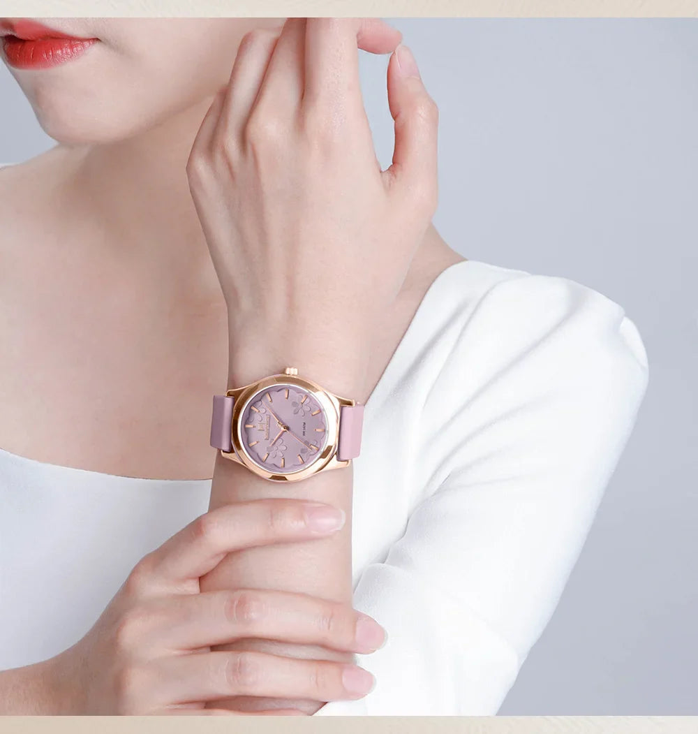 NAVIFORCE Watches for Women Creative Fashion Flower Dial Wristwatch Ladies Quartz Waterproof Shockproof Female Clock Gifts 2024