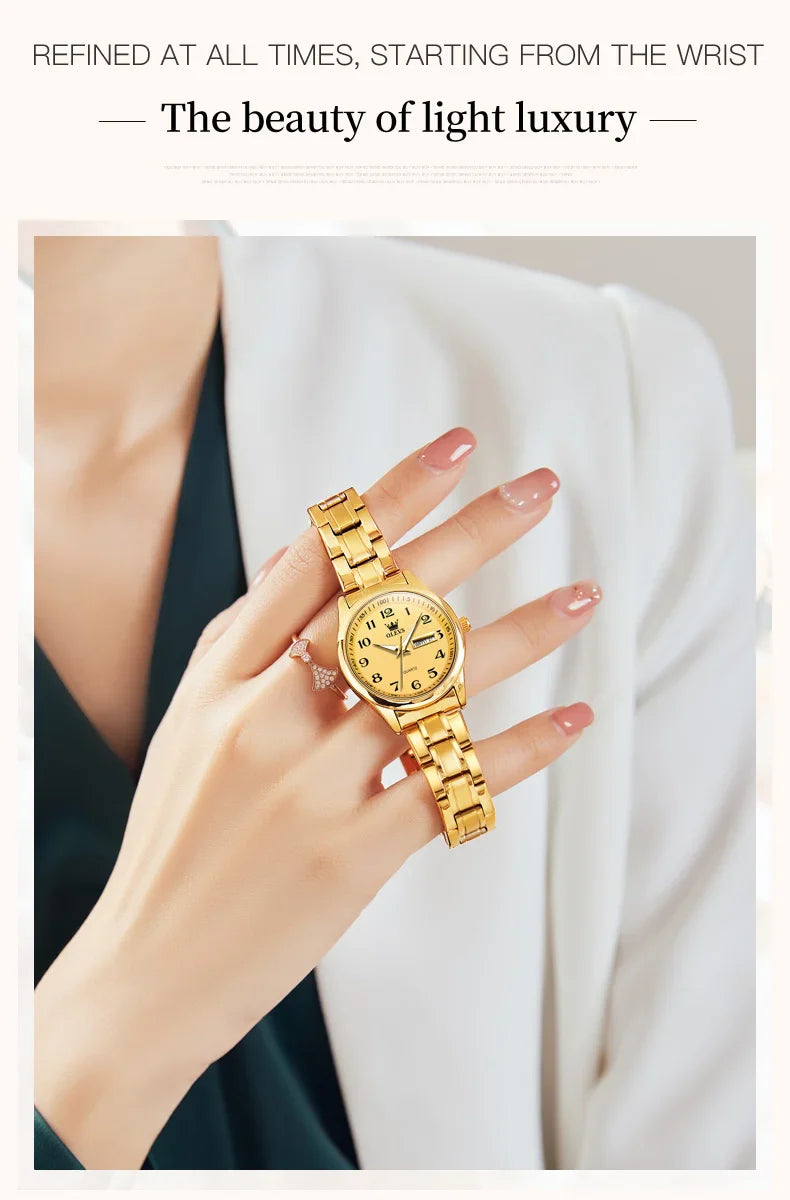 OLEVS 5567 Women's Watch Original Luxury Brand Stainless Steel Waterproof Quartz Women's Watch Elegant Date Zhou Women's watches