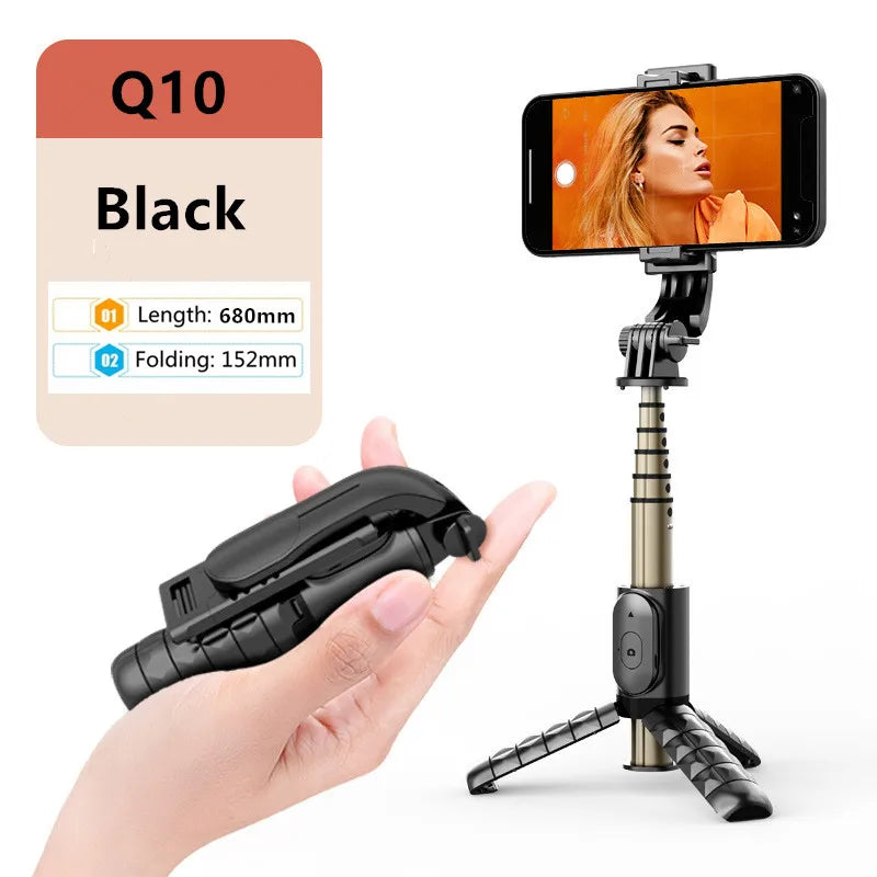 Portable Tripod for Mobile Phone Selfie Stick With Telescopic Bluetooth Stick