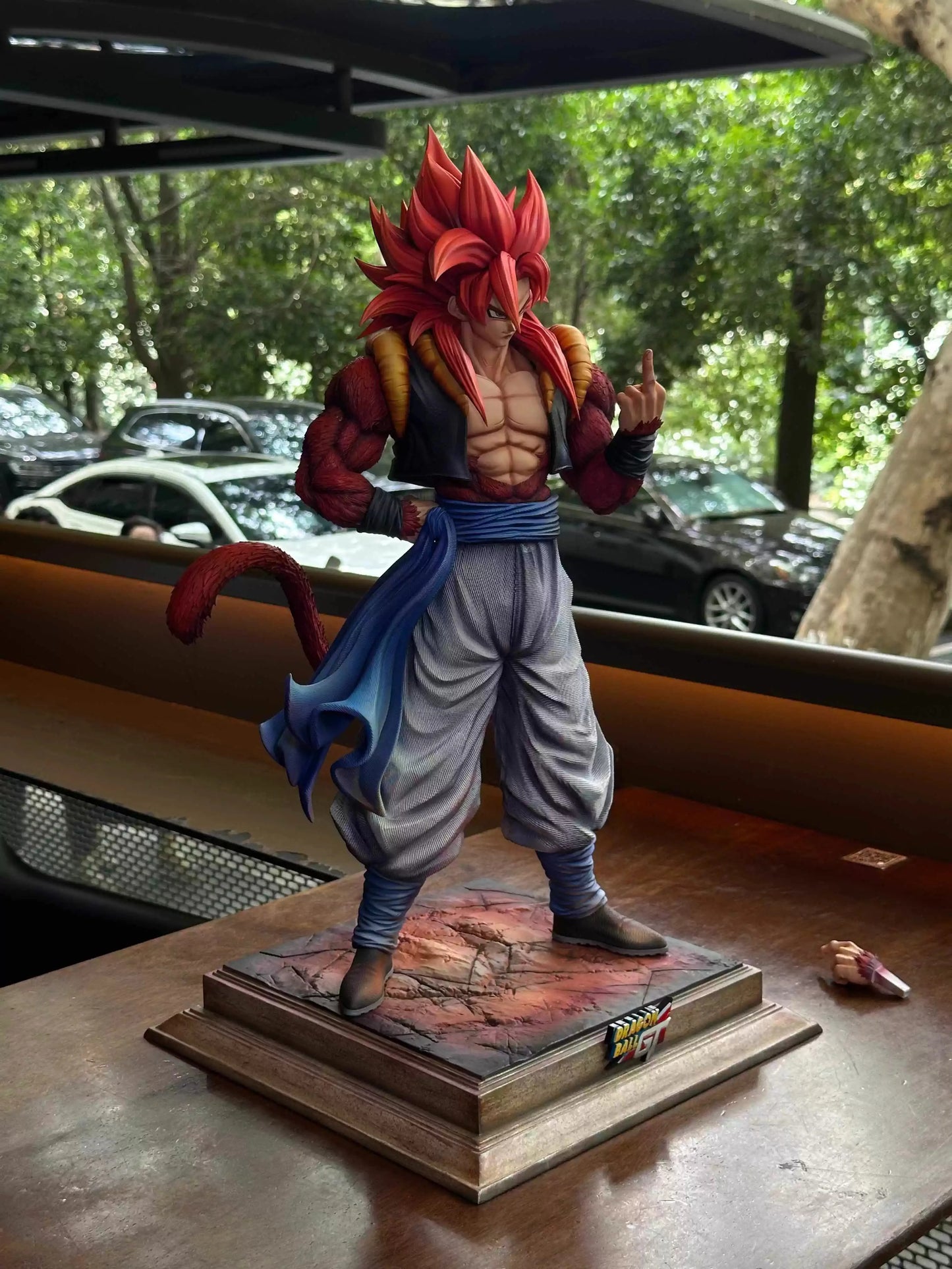 Hot 30cm Dragon Ball Anime Figure Np Super Saiyan Ss4 Gogeta Desktop Computer Ornaments Trendy Christmas Xmas Gifts