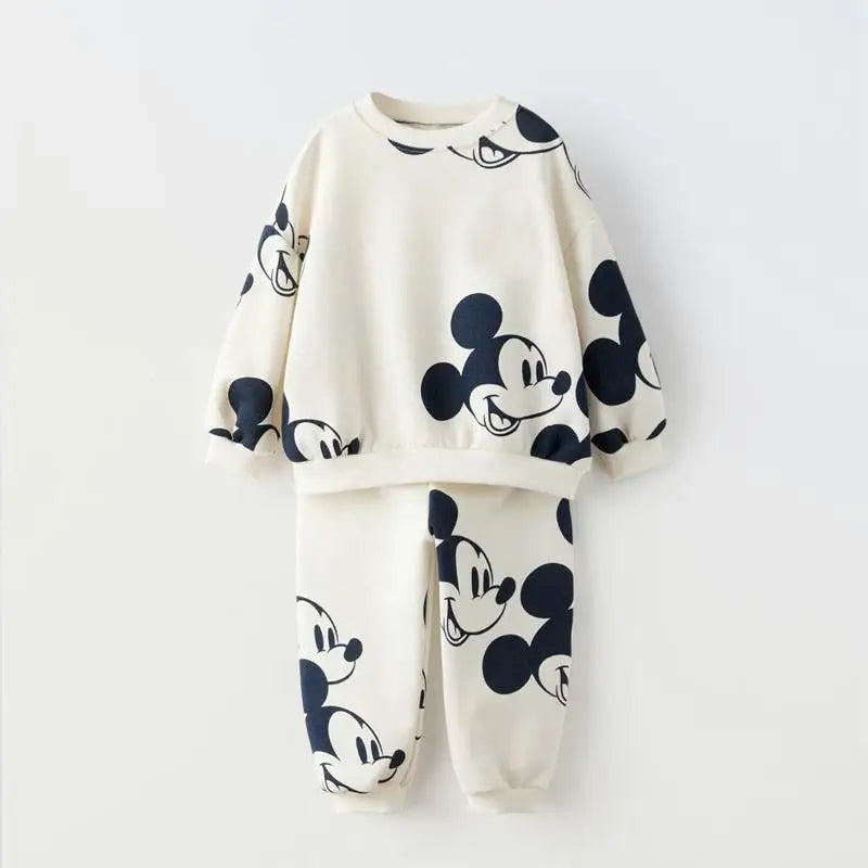 Boys Full Print Outfits Sweatshirt+Pants Two Piece Set Toddler New Trendy Hoodies Casual Loose Long Sleeve Suits