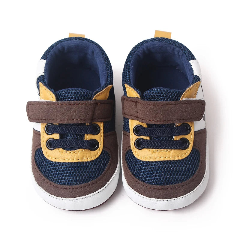 Baby Sneaker Casual Pre Walking Shoes Soft PU and Mesh Breathable Anti-slip Cute