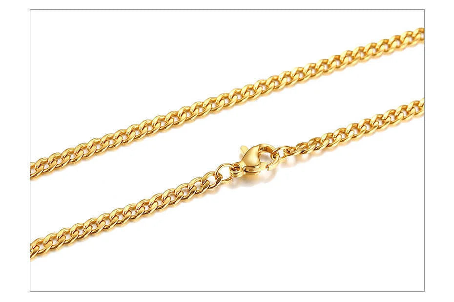 Vnox Men's Cuban Link Chain Necklace Stainless Steel Black Gold Color Male Choker colar Jewelry Gifts for Him