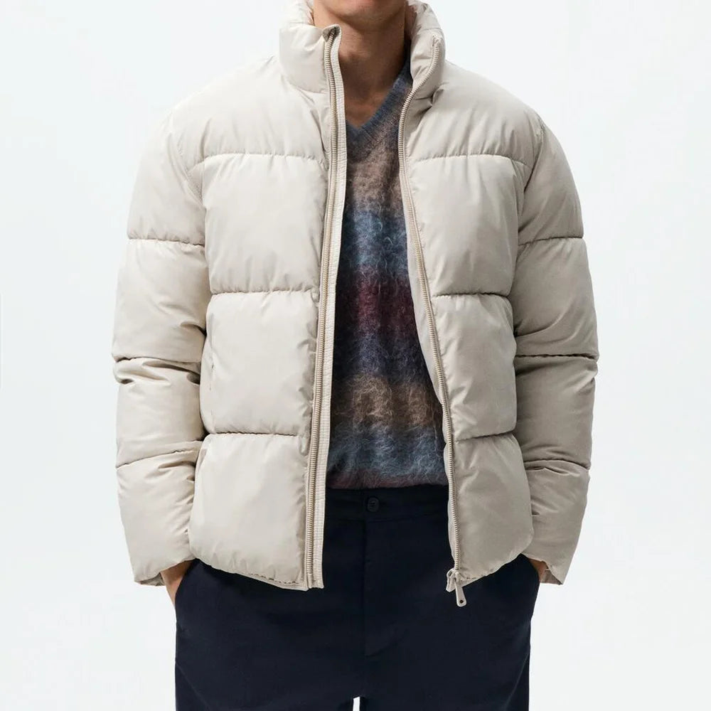 Men's Fashion Leather Coated Bread Coat Cotton Jacket