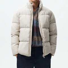 Men's Fashion Leather Coated Bread Coat Cotton Jacket