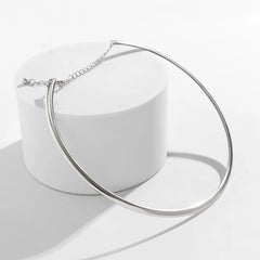 Elegant Simple Chunky Circle Torques Necklace for Women Trendy Choker Collar