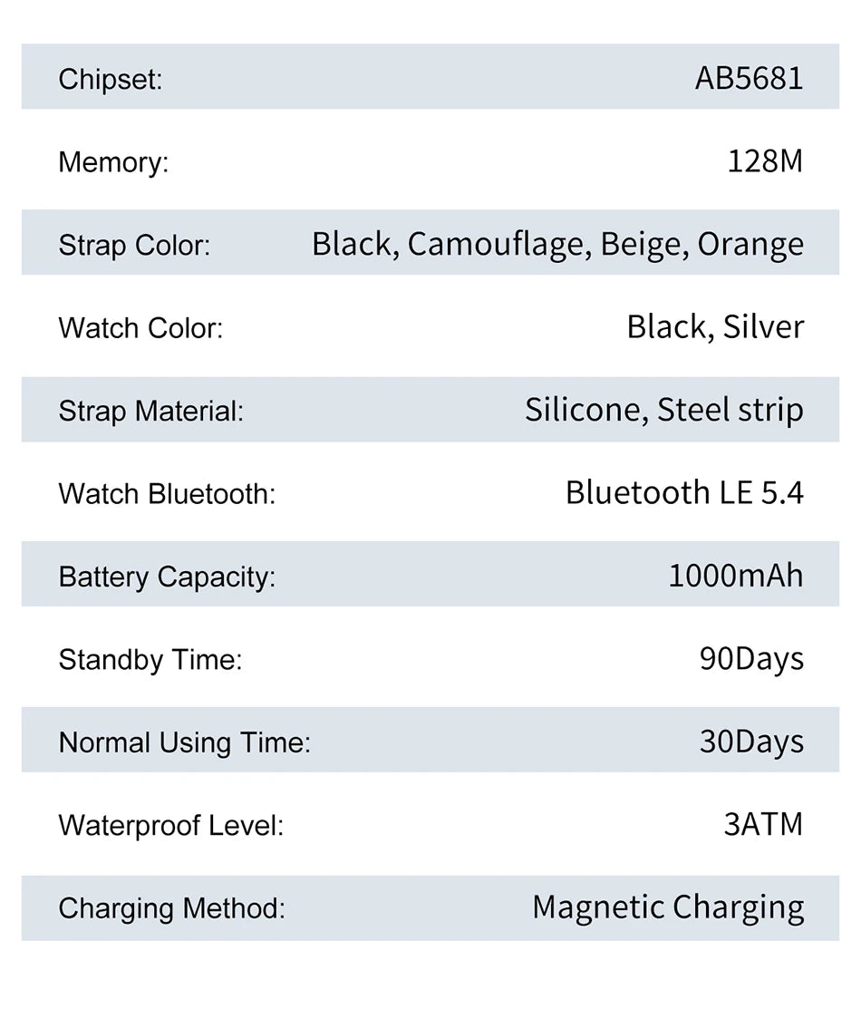 New 1000mAh Battery Outdoor Sports Smart Watch 2.01 inch HD Screen LED Flashlight Bluetooth Talking SmartWatches For Men Women