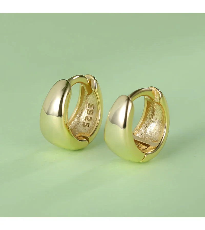 TrustDavis Real 925 Sterling Silve Fashion Inside Diameter 6 7 8 9 10mm Hoop Earrings For Women Men Personality Jewelry DG0132