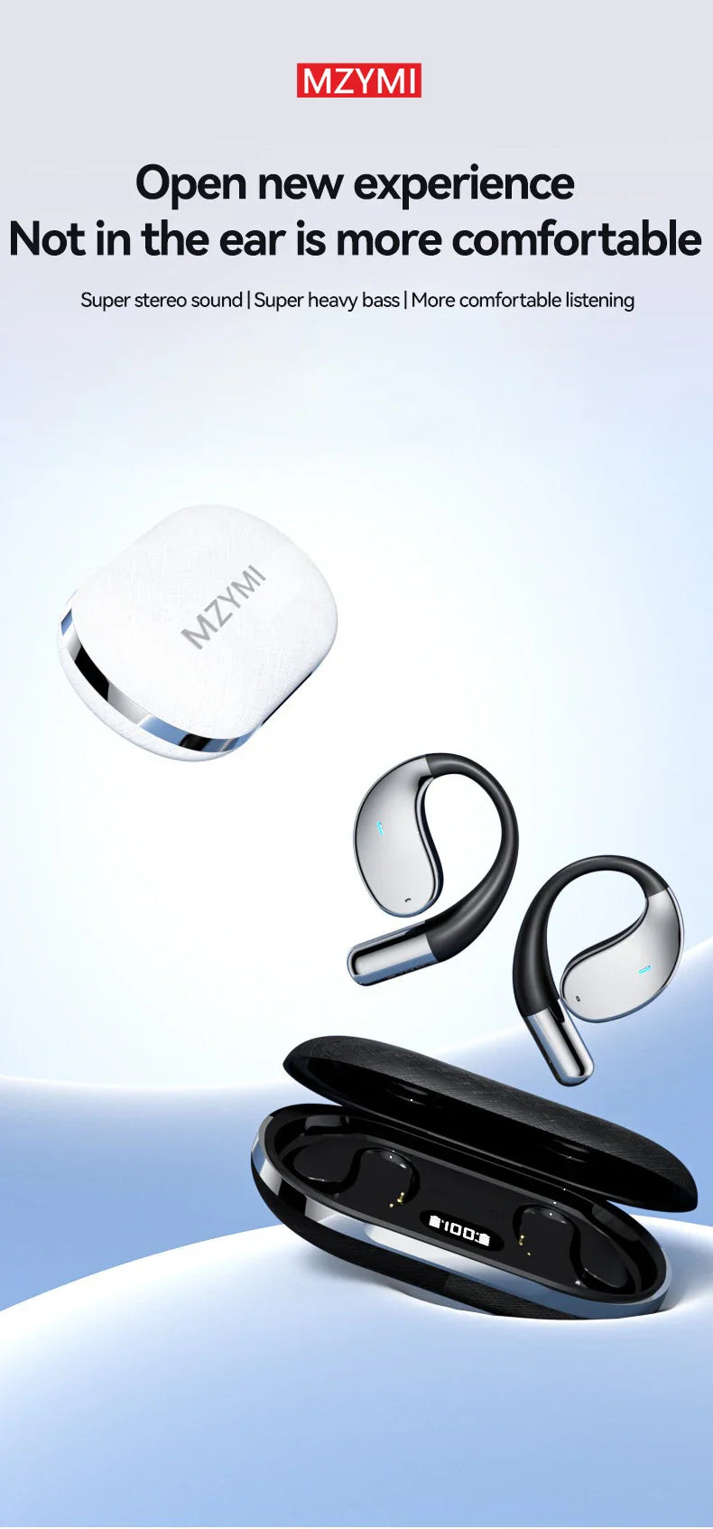 MZYMI Q39 AI Translation Wireless Earphone TWS Ear Hook Sport Running Bluetooth Headset ENC Noise Cancelling Headphone With Mic