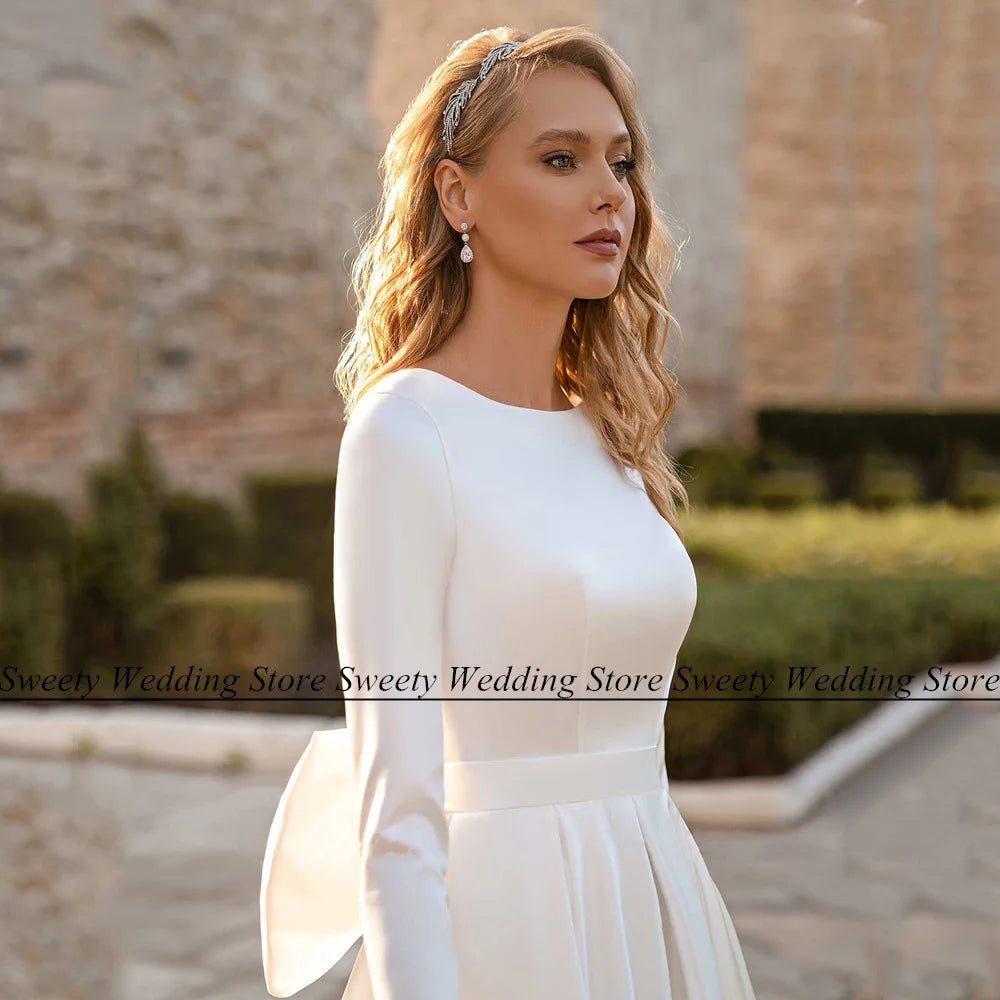 White Bridesmaid Dresses: Wedding Dress Muslim Bridal Dresses Long Sleeve