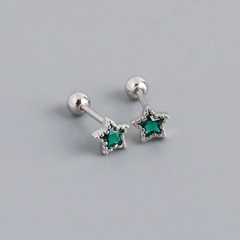 WANTME 925 Sterling Silver Fashion Korean Petal Screw Bead Stud Earrings for Women Charm Ear Bone Piercing Jewelry Accessories
