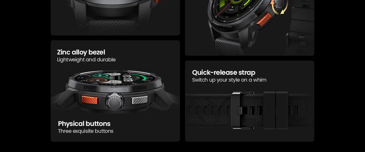 HAYLOU Solar Ultra GPS Smartwatch 1.6” AMOLED Display 5ATM Waterproof Built-in GPS Bluetooth Phone Calls Sports Smart Watch