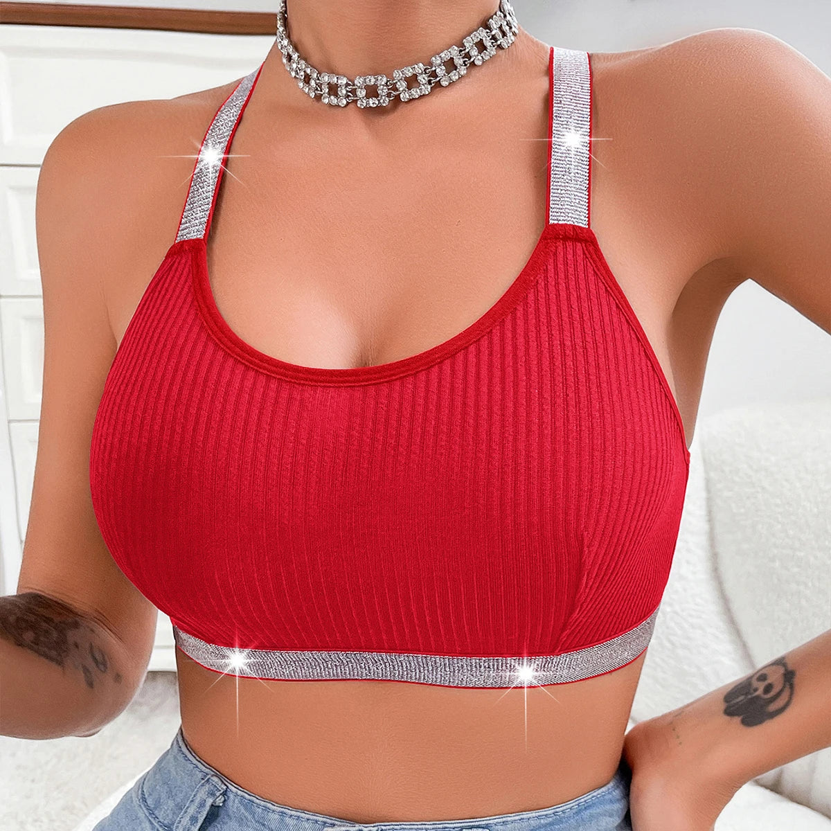 Ribbed Sportswear Fitness Women Underwear Yoga Tanks Top Backless Lingerie