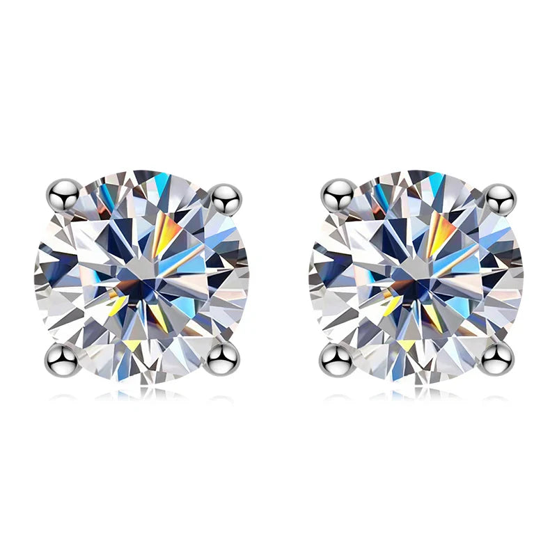 IOGOU 3mm/4mm/5mm/6.5mm/8mm/9mm/10mm/11mm Certified D VVS1 Moissanite Stud Earrings 925 Silver Earrings For Women Men Jewelry