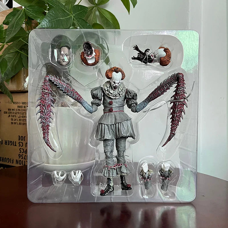 NECA Pennywise Joker Action Figure Toy Doll Horror Halloween Christmas Gift 18cm Bookshelf Ornament